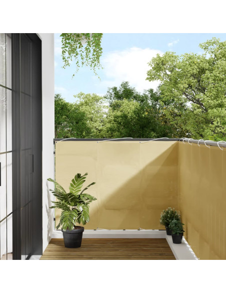 Paravento da Balcone Sabbia 120x700 cm 100% Poliestere Oxford