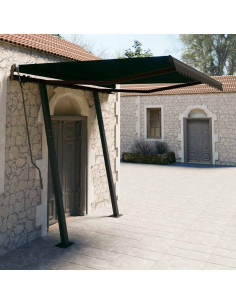 Tenda da Sole Retrattile Manuale con Pali 3,5x2,5 m Antracite