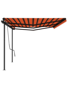 Tenda da Sole Retrattile Automatica Pali 6x3 m Arancio Marrone