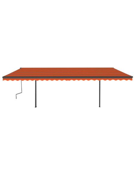 Tenda da Sole Retrattile Automatica Pali 6x3 m Arancio Marrone