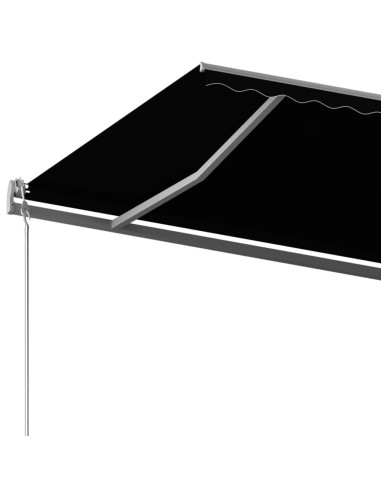 Tenda da Sole Retrattile Manuale con Pali 6x3,5 m Antracite