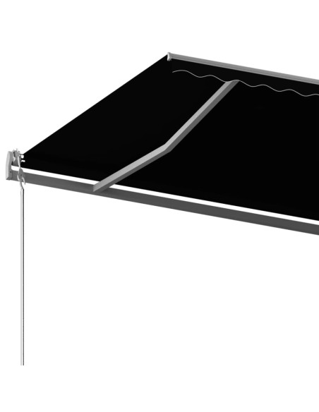 Tenda da Sole Retrattile Manuale con Pali 6x3,5 m Antracite