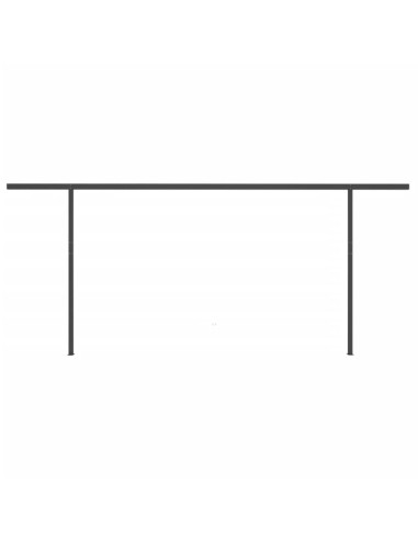 Tenda da Sole Retrattile Manuale con Pali 6x3,5 m Antracite