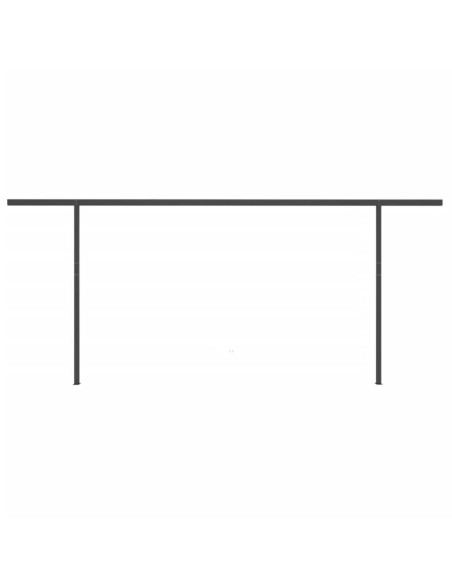Tenda da Sole Retrattile Manuale con Pali 6x3,5 m Antracite