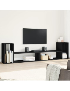 Mobili Porta TV 2 pz Neri 100x30x50 cm in Legno Multistrato