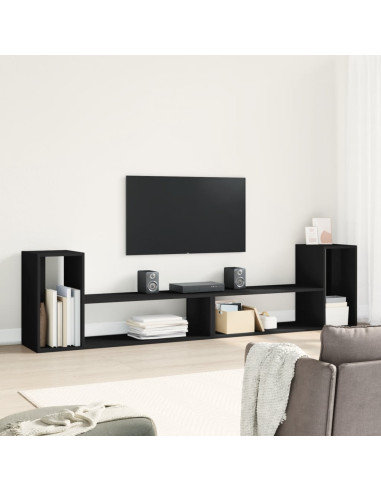 Mobili Porta TV 2 pz Neri 100x30x50 cm in Legno Multistrato