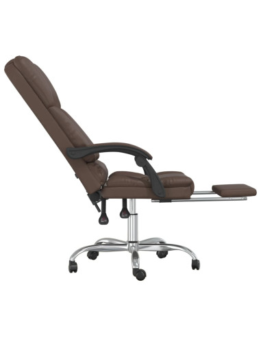 Poltrona da Ufficio Massaggiante Reclinabile marrone Similpelle