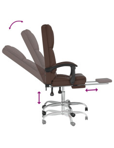 Poltrona da Ufficio Massaggiante Reclinabile marrone Similpelle 2