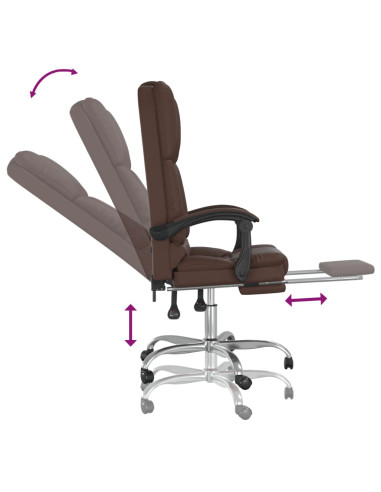 Poltrona da Ufficio Massaggiante Reclinabile marrone Similpelle