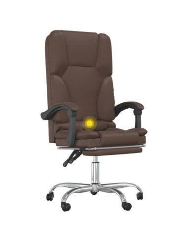 Poltrona da Ufficio Massaggiante Reclinabile marrone Similpelle