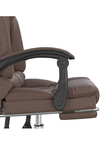 Poltrona da Ufficio Massaggiante Reclinabile marrone Similpelle
