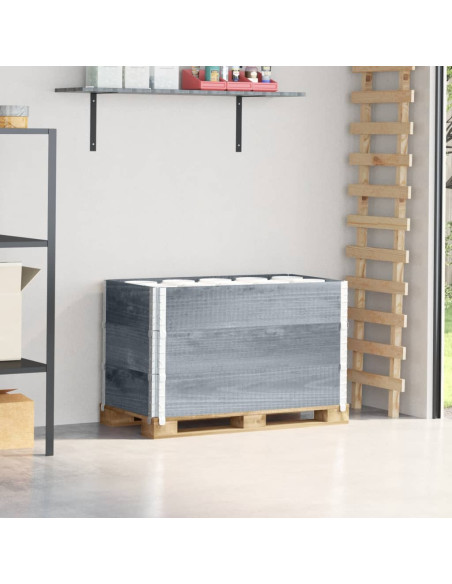 Paretali per Pallet 3pz Grigi 100x50cm Legno Massello di Pino