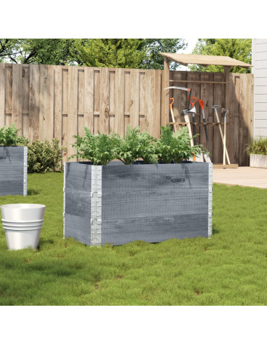 Fioriera da Giardino Grigia 40x40x78 cm Legno Massello di Pino