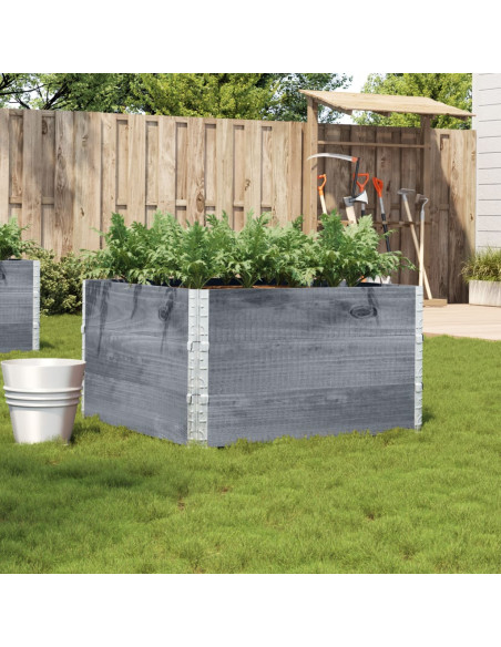 Fioriera da Giardino Grigia 100x100 cm Legno Massello di Pino