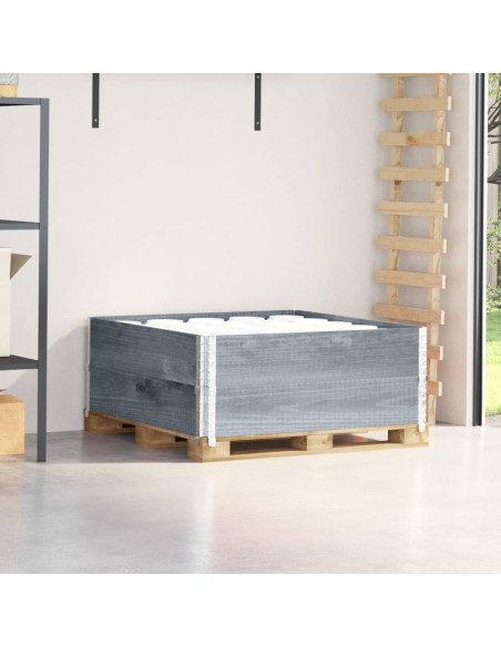 Paretali per Pallet 2pz Grigi 100x100cm Legno Massello di Pino