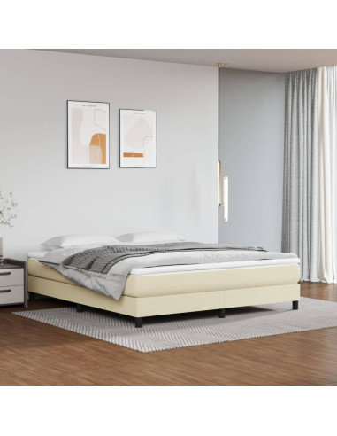 Giroletto a Molle con Materasso Crema 180x200 cm in Similpelle