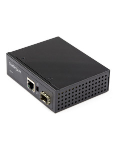 StarTech.com Media converter fibra a Ethernet 60W - Convertitore gigabit fibra ottica rame per uso industriale - PoE+ Media conv