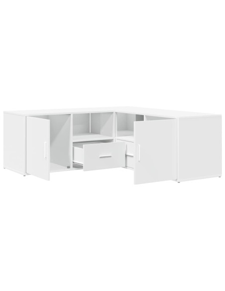 Mobile Angolare Bianco 200x40x45 cm in Truciolato