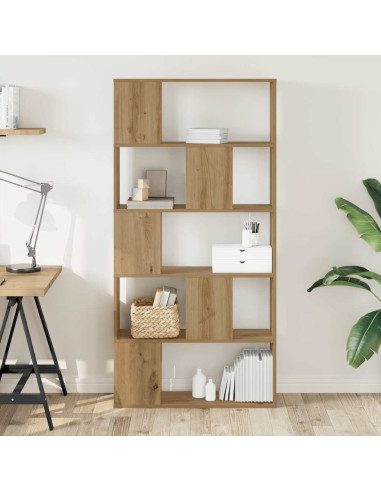 Libreria 5 Piani Rovere Artigianale 80,5x23,5x162,5 Multistrato