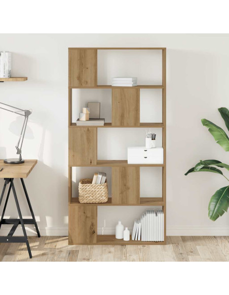 Libreria 5 Piani Rovere Artigianale 80,5x23,5x162,5 Multistrato