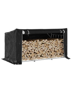 Rastrelliera Legna con Copertura Antipioggia Acciaio Zincato