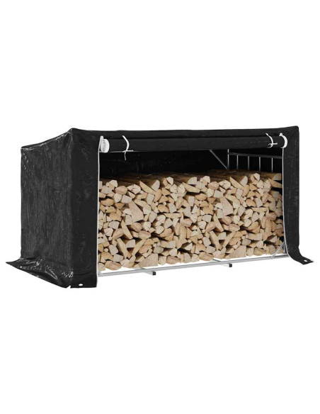 Rastrelliera Legna con Copertura Antipioggia Acciaio Zincato