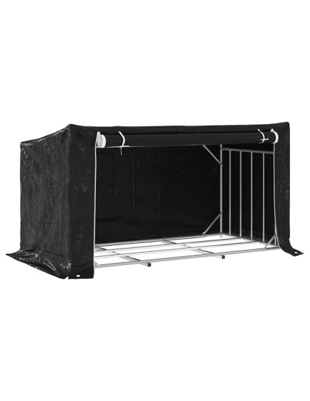 Rastrelliera Legna con Copertura Antipioggia Acciaio Zincato