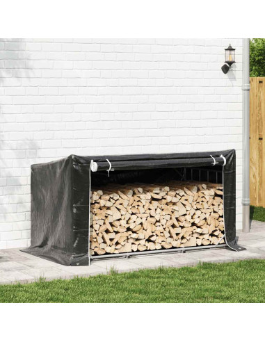 Rastrelliera Legna con Copertura Antipioggia Acciaio Zincato