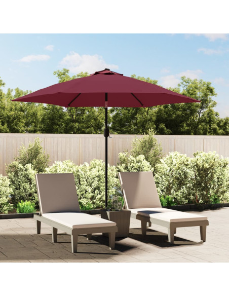 Ombrellone da Giardino con Palo in Metallo 300 cm Rosso Bordò