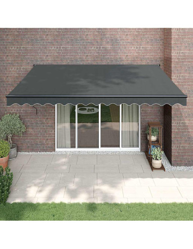 Tenda da Sole Retrattile Antracite 4,5x3 m Tessuto e Alluminio