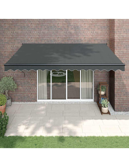 Tenda da Sole Retrattile Antracite 4,5x3 m Tessuto e Alluminio