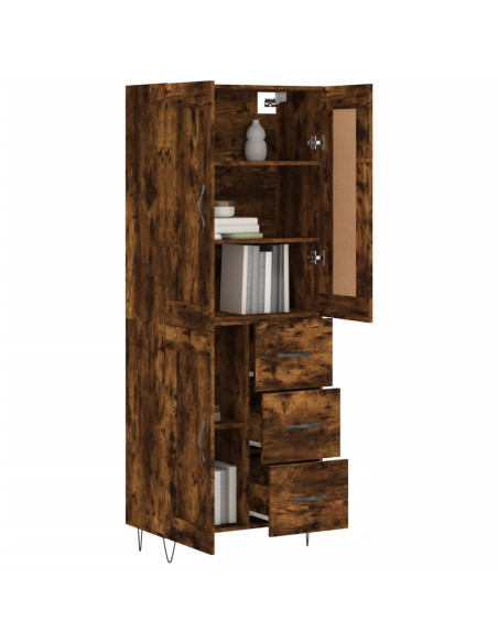 Credenza Rovere Fumo  69,5x34x180 cm in Legno Multistrato