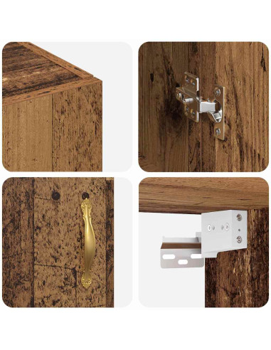 Mobiletto a muro 2 pcs Legno vecchio 69,5 x 34 x 90 cm