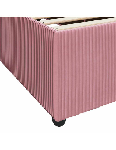 Struttura del letto con materasso Rosa 100 x 200 cm Tessuto