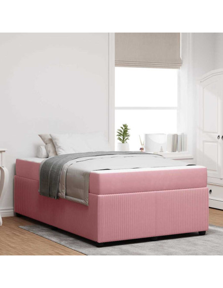 Struttura del letto con materasso Rosa 120 x 200 cm Tessuto