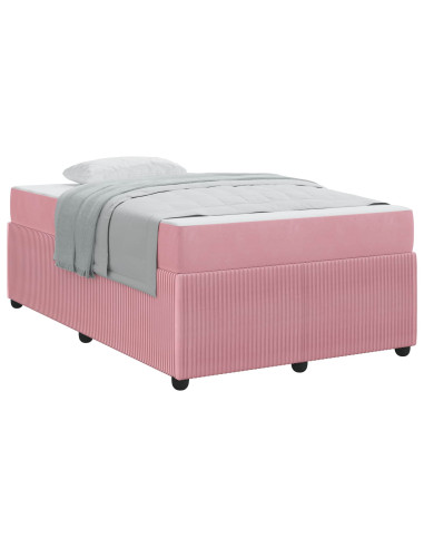 Struttura del letto con materasso Rosa 120 x 200 cm Tessuto