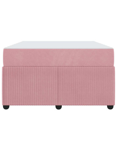 Struttura del letto con materasso Rosa 120 x 200 cm Tessuto