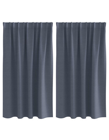 Tende Blackout con Anelli 2 pcs Antracite 140 x 140 cm