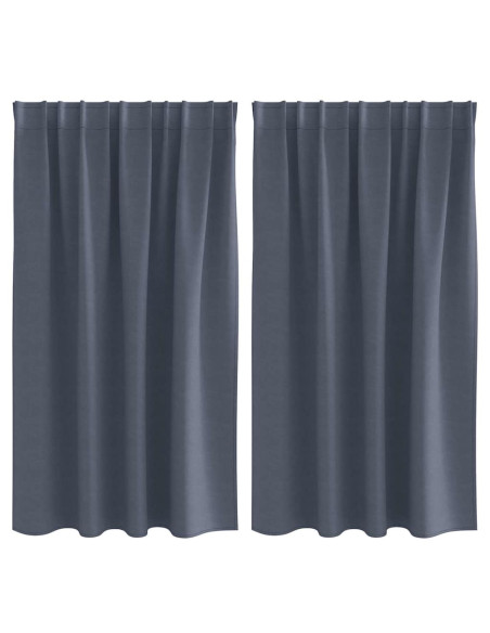 Tende Blackout con Anelli 2 pcs Antracite 140 x 140 cm