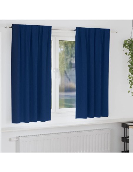 Tende Blackout con Anelli 2 pcs Blu Scuro 175 x 140 cm