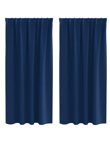 Tende Blackout con Anelli 2 pcs Blu Scuro 175 x 140 cm