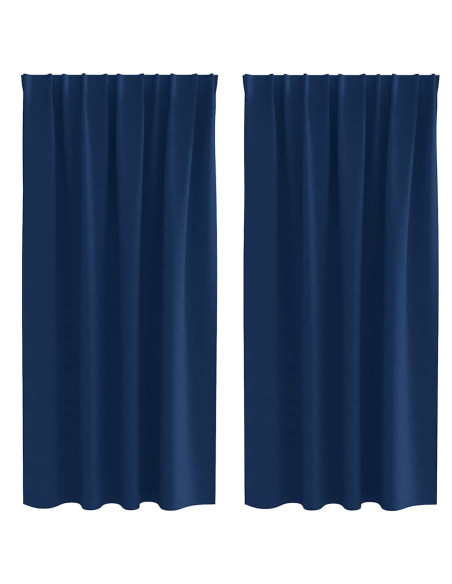 Tende Blackout con Anelli 2 pcs Blu Scuro 175 x 140 cm