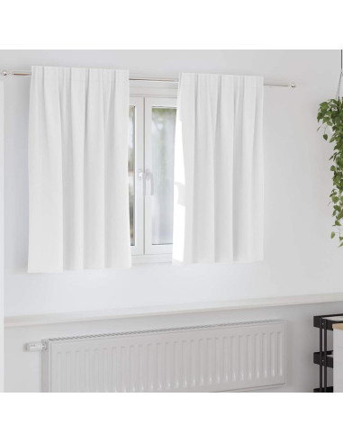 Tende Blackout con Anelli 2 pcs Bianco brillante 140 x 140 cm