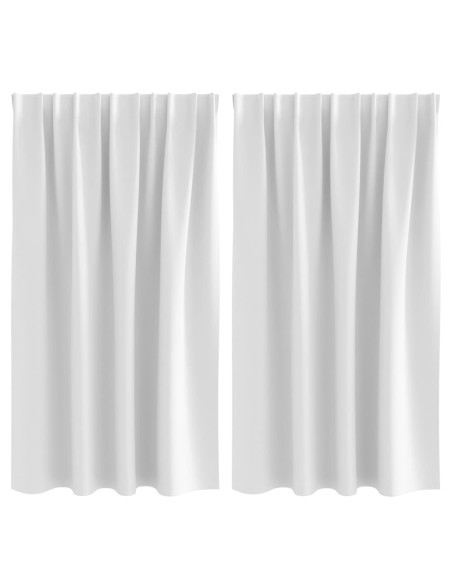 Tende Blackout con Anelli 2 pcs Bianco brillante 140 x 140 cm