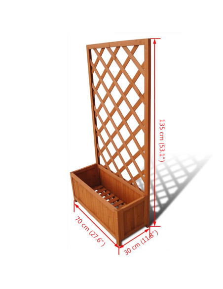 Fioriera con traliccio 70 x 30 x 135 cm