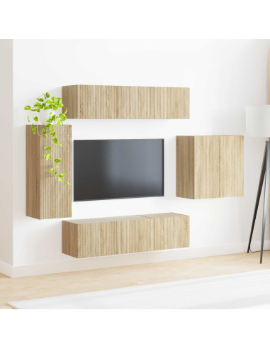Montaggio a parete 6 pcs Rovere Sonoma