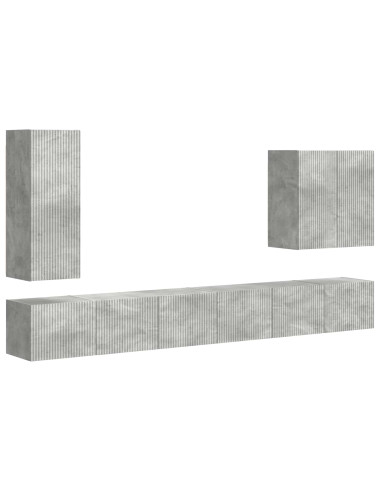 Montaggio a parete 6 pcs Grigio cemento