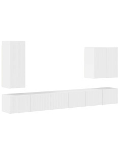 Montaggio a parete 6 pcs Bianco Lucido 2