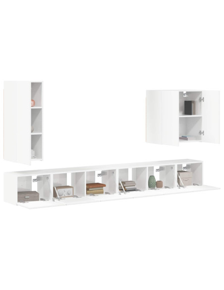 Montaggio a parete 6 pcs Bianco Lucido