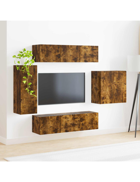 Montaggio a parete 6 pcs Rovere fumé